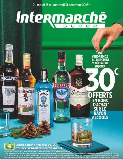 30€ OFFERTS EN BONS D'ACHAT SUR LE RAYON ALCOOLS des dernières annonces