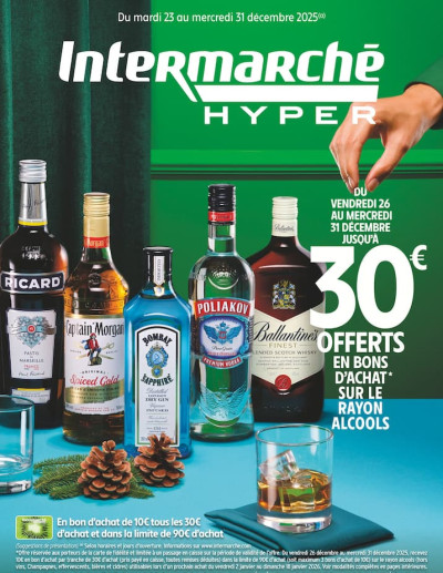 30€ OFFERTS EN BONS D'ACHAT SUR LE RAYON ALCOOLS des dernières annonces