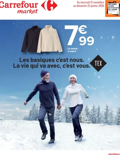 Catalogue textile de la boutique Carrefour Market valable du 12/11/2025 des dernières annonces