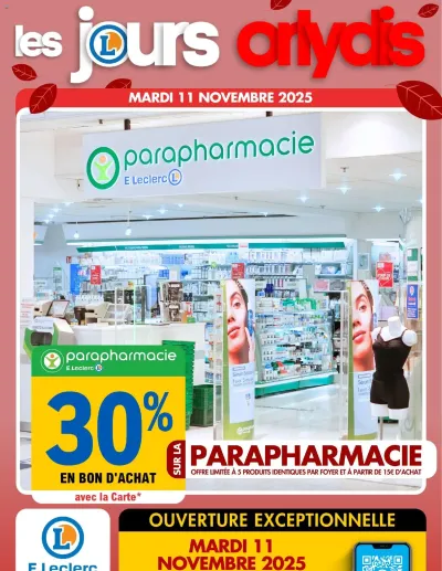 Ouverture exceptionnelle de la boutique E.Leclerc valable du 12/11/2025 des dernières annonces