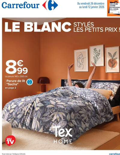 Le blanc de la boutique Carrefour valable du 26/12/2025 des dernières annonces