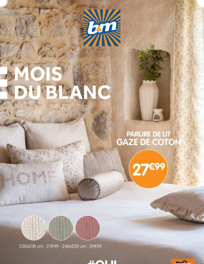 Catalogue Mois Du Blanc de la boutique B&M valable du 26/12/2025 des dernières annonces
