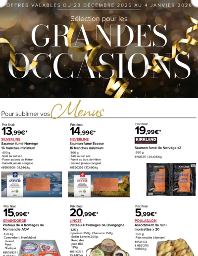 Grandes occasions de la boutique Costco valable du 23/12/2025 des dernières annonces