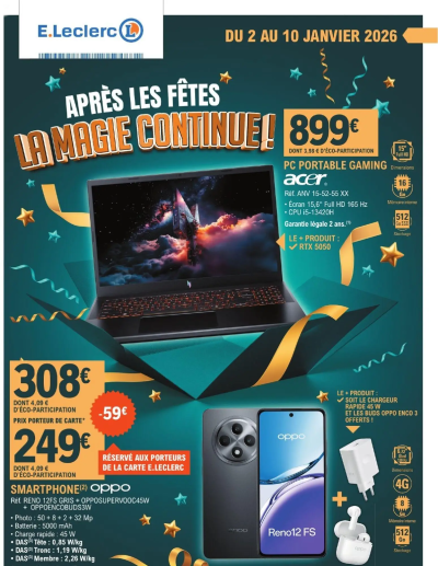 Etrennes de la boutique E.Leclerc valable du 02/01/2026 des dernières annonces
