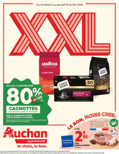 Offres XXL de la boutique Auchan valable du 02/01/2026 des dernières annonces