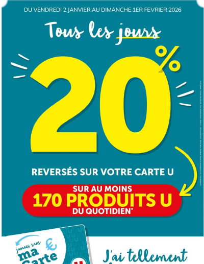 Ma sélection Carte U janvier de la boutique Hyper U valable du 02/01/2026 des dernières annonces