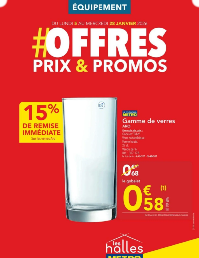 OFFRES Prix & Promos Equipement de la boutique METRO valable du 05/01/2026 des dernières annonces
