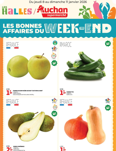 Les bons plans du week-end dans votre super ! de la boutique Auchan valable du 08/01/2026 des dernières annonces