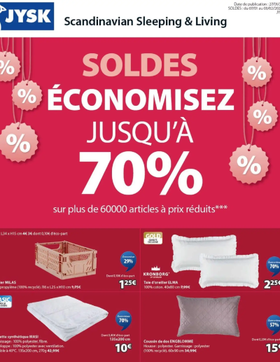 Soldes de la boutique Jysk valable du 07/01/2026 des dernières annonces