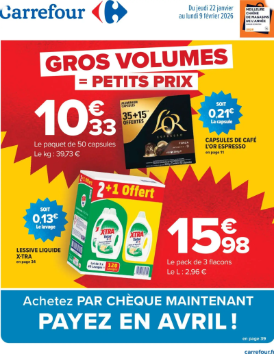 Gros volume 2026 de la boutique Carrefour valable du 22/01/2026 des dernières annonces