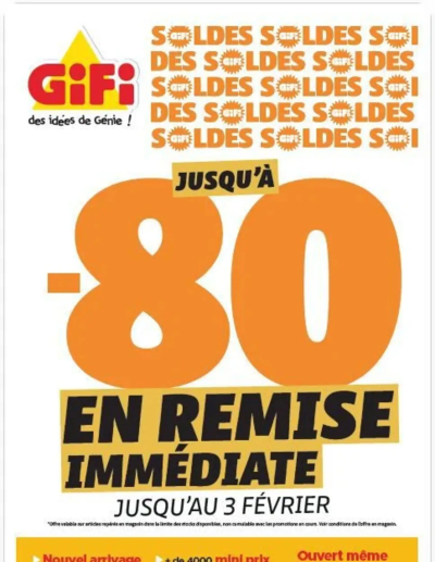 Soldes de la boutique GiFi valable du 07/01/2026 des dernières annonces
