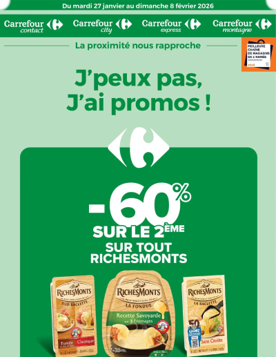 Spécial chandeleur à goût promo de la boutique Carrefour contact valable du 27/01/2026 des dernières annonces