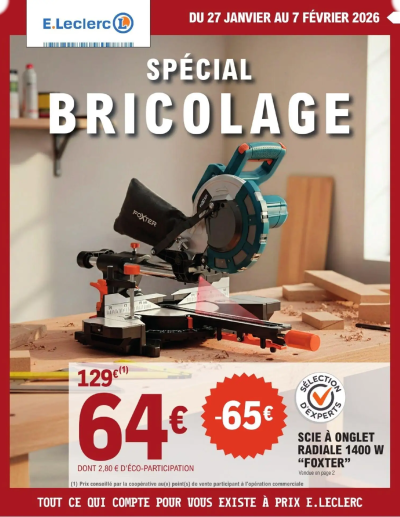 Bricolage de la boutique Brico E.Leclerc valable du 27/01/2026 des dernières annonces