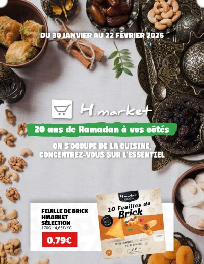  Catalogue Catalogue de la boutique Hmarket valable du 30/01/2026 des dernières annonces