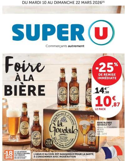  Catalogue Foire à la bière de la boutique Super U valable du 10/03/2026 des dernières annonces