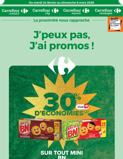 Vip: des promos très importantes de la boutique Carrefour City valable du 24/02/2026 des dernières annonces