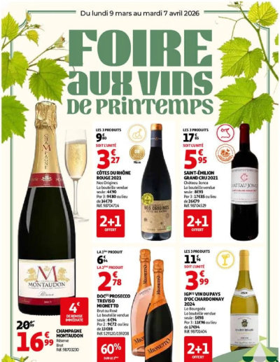 Auchan - Foire aux vins de Printemps de la boutique Auchan valable du 09/03/2026 des dernières annonces