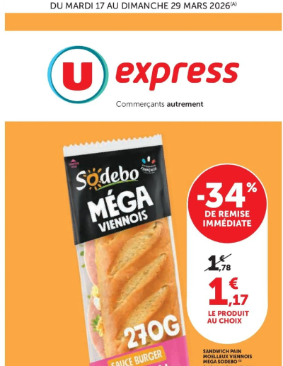 U Express - Les prix bas de la semaine de la boutique U Express valable du 17/03/2026 des dernières annonces