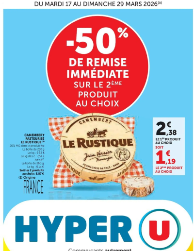 Hyper U - Les prix bas de la semaine de la boutique Hyper U valable du 17/03/2026 des dernières annonces