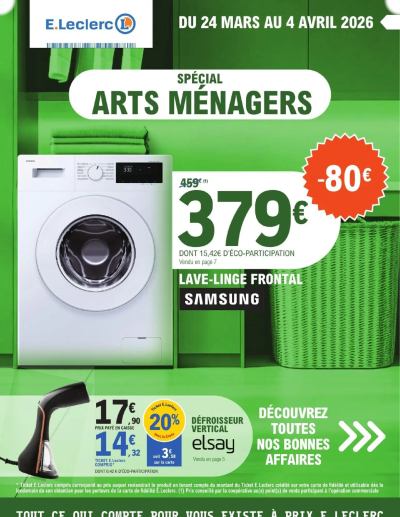 E.Leclerc - arts menagers printemps de la boutique E.Leclerc valable du 24/03/2026 des dernières annonces