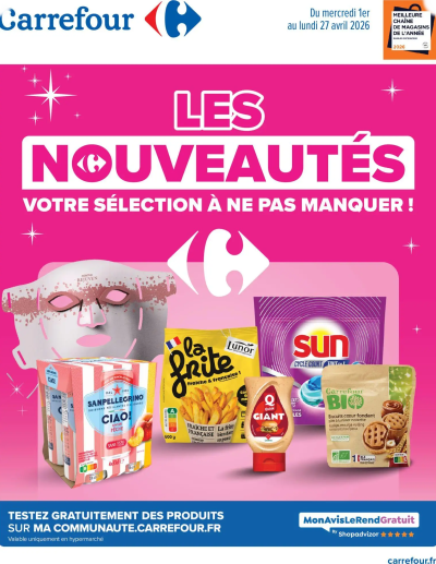 Carrefour Les nouveautés à ne pas manquer d'avril de la boutique Carrefour valable du 01/04/2026 des dernières annonces