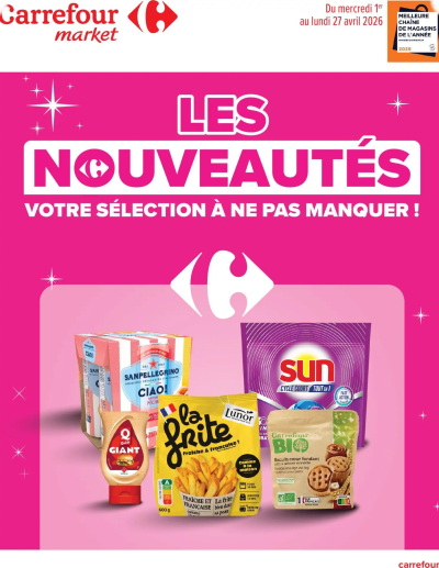 Carrefour Market Les nouveautés : votre sélection à ne pas manquer de la boutique Carrefour Market valable du 01/04/2026 des dernières annonces