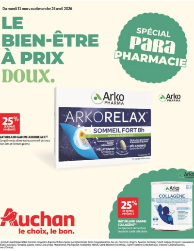 Auchan - Parapharmacie de la boutique Auchan valable du 31/03/2026 des dernières annonces