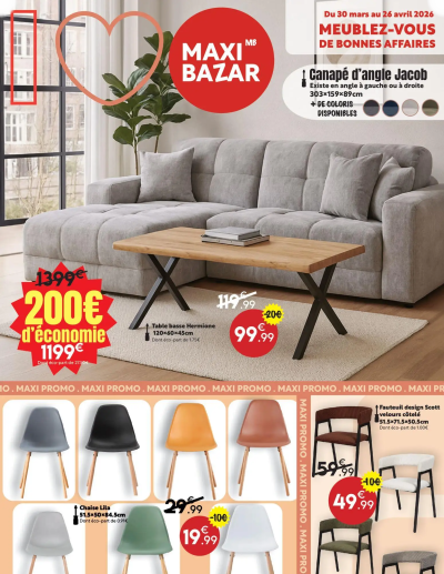 Maxi Bazar - Catalogue mobilier de la boutique Maxi Bazar valable du 30/03/2026 des dernières annonces