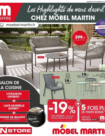  Catalogue Möbel Martin - Les Highlights du mois d'avril de la boutique Möbel Martin valable du 01/04/2026 des dernières annonces
