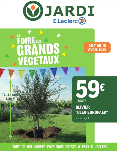  Catalogue Brico E.Leclerc - Trafic jardi printemps 3 - grands vegetaux de la boutique Brico E.Leclerc valable du 07/04/2026 des dernières annonces