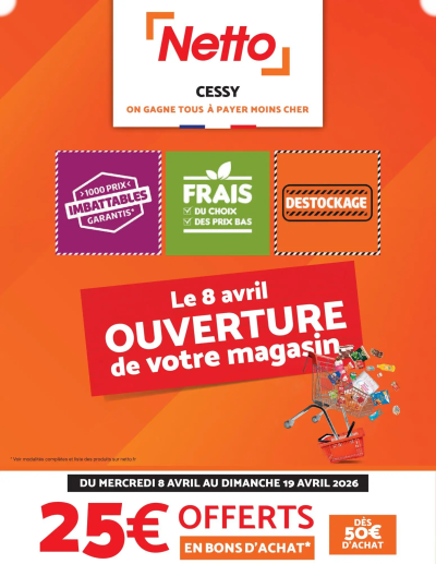 Netto - Découvrez votre magasin Cessy de la boutique Netto valable du 08/04/2026 des dernières annonces