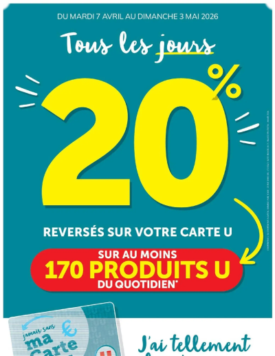  Catalogue Super U - Ma sélection Carte U avril de la boutique Super U valable du 07/04/2026 des dernières annonces
