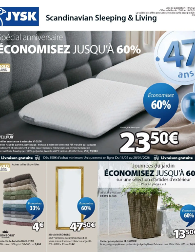  Catalogue Jysk prospectus de la boutique Jysk valable du 14/04/2026 des dernières annonces