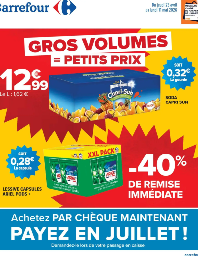 Carrefour Gros volumes 2 de la boutique Carrefour valable du 23/04/2026 des dernières annonces