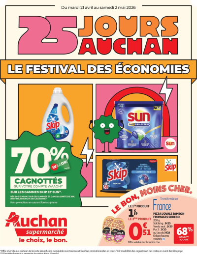 Auchan - 25 jours Auchan supers de la boutique Auchan valable du 21/04/2026 des dernières annonces