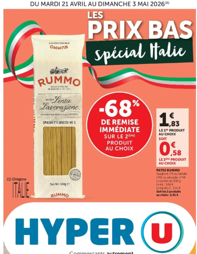  Catalogue Hyper U - Les prix bas de la semaine de la boutique Hyper U valable du 21/04/2026 des dernières annonces