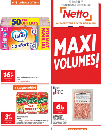 Netto - Maxi Volumes de la boutique Netto valable du 28/04/2026 des dernières annonces