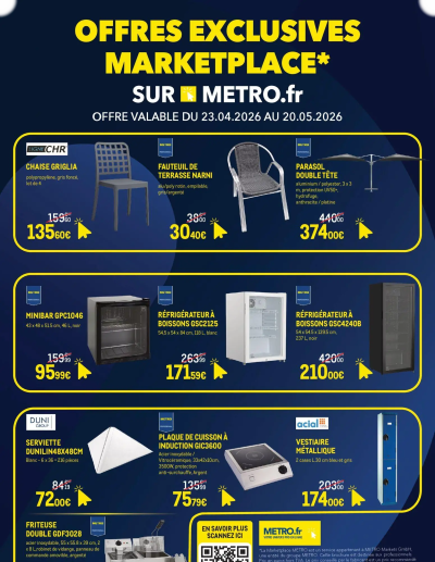  Catalogue METRO Offres Exclusives Marketplace de la boutique METRO valable du 23/04/2026 des dernières annonces