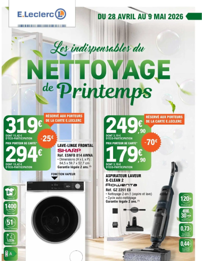 E.Leclerc Nettoyage de printemps de la boutique E.Leclerc valable du 28/04/2026 des dernières annonces