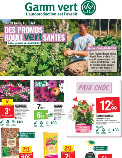 Gamm vert - des promos boulevertsantes de la boutique Gamm vert valable du 29/04/2026 des dernières annonces