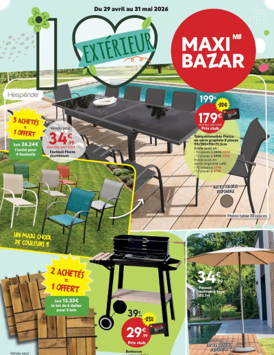 Maxi Bazar - Catalogue "Outdoor de la boutique Maxi Bazar valable du 29/04/2026 des dernières annonces