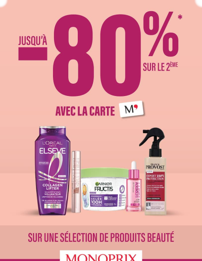 JUSQU'À -80% SUR LE 2ÈME AVEC LA CARTE M'