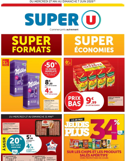 Super U - super formats super économies de la boutique Super U valable du 27/05/2026 des dernières annonces