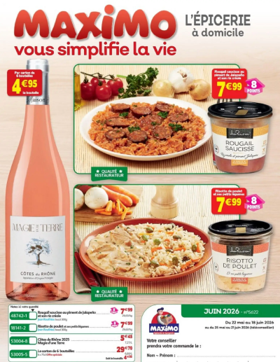  Catalogue Maximo catalogue epicerie de la boutique Maximo valable du 22/05/2026 des dernières annonces