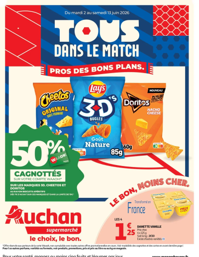  Catalogue Auchan Produits laitiers supers de la boutique Auchan valable du 02/06/2026 des dernières annonces