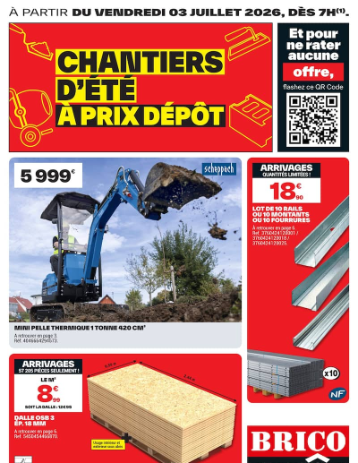 CHANTIERS D'ÉTÉ À PRIX DÉPÔT