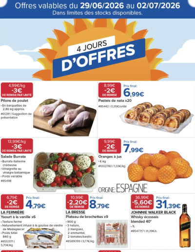  Catalogue Costco 4 jours d'offres de la boutique Costco valable du 29/06/2026 des dernières annonces