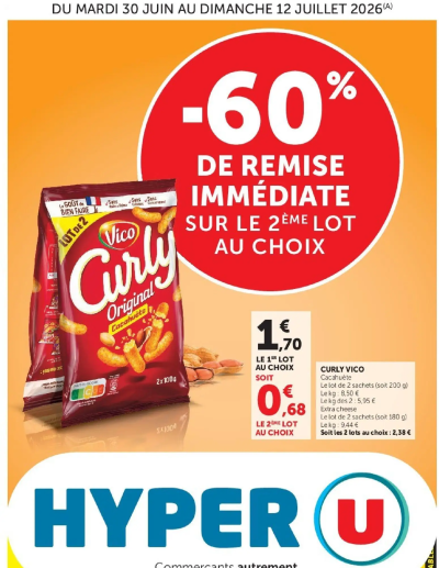 Hyper U - Les prix bas de la semaine de la boutique Hyper U valable du 30/06/2026 des dernières annonces