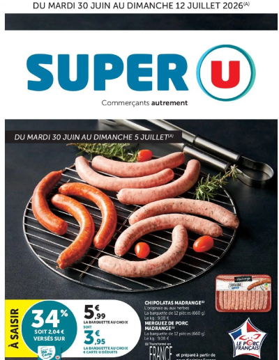 Super U - Les prix bas de la semaine de la boutique Super U valable du 30/06/2026 des dernières annonces