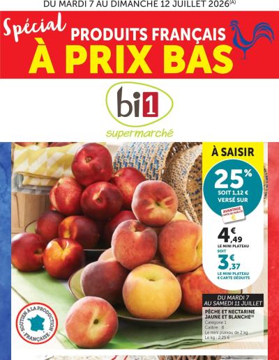  Catalogue bi1 Spécial produits français à prix bas de la boutique bi1 valable du 30/06/2026 des dernières annonces